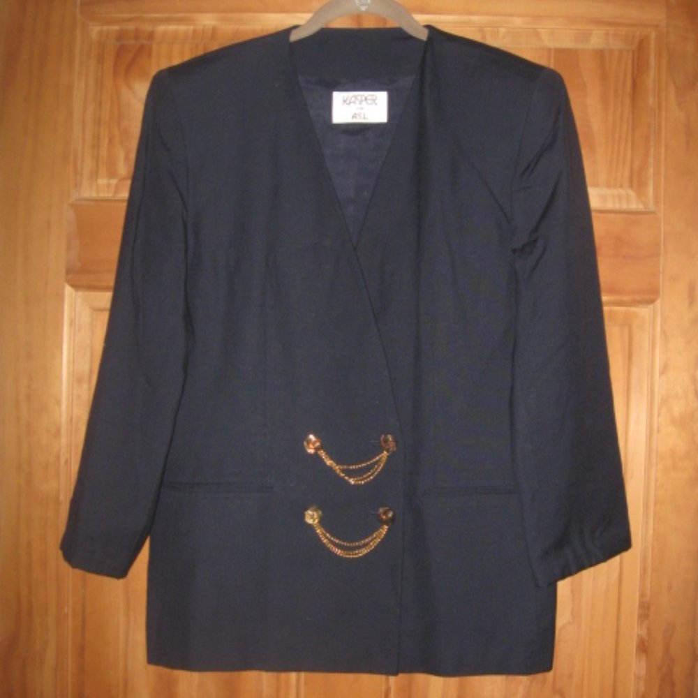 Kasper for A.S.L. Navy Blue Suit Coat